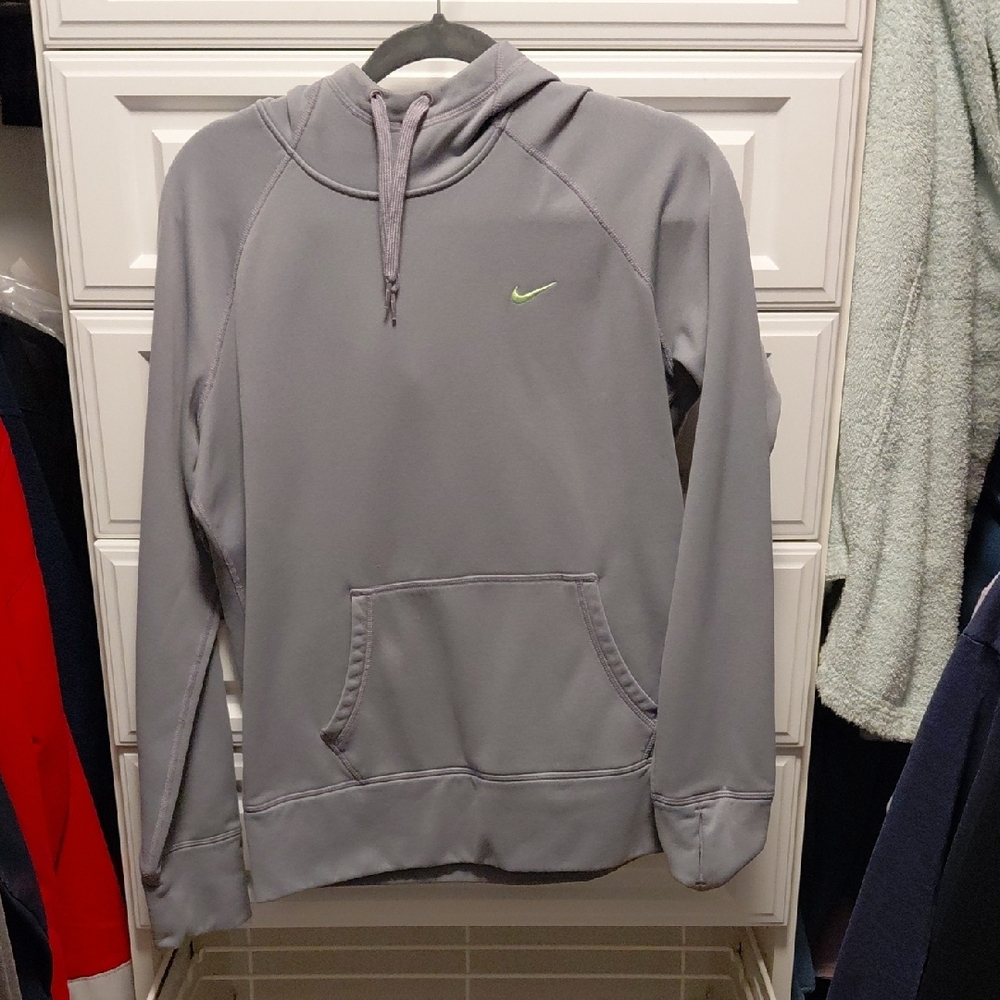 Nike Gray/Purple Hoodie with Lime Logo